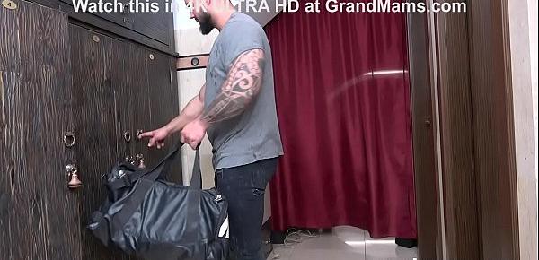  CFNM Hot Granny Rimming in The Locker Room